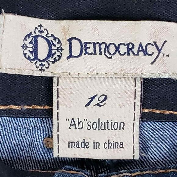 Democracy Jeans Women’s Size 12 Blue Ab Solution Raw Hem Straight Stretch - Picture 6 of 9